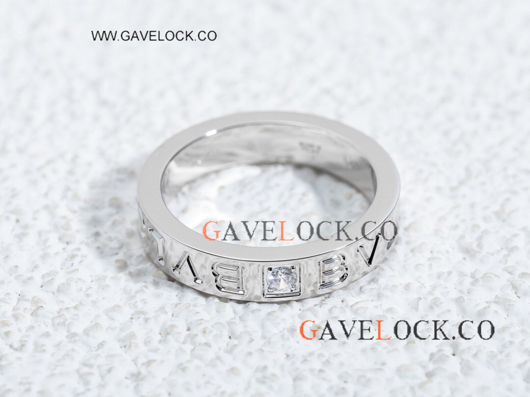 AAA Quality Bvlg@ri Couple Ring Silver with Diamonds